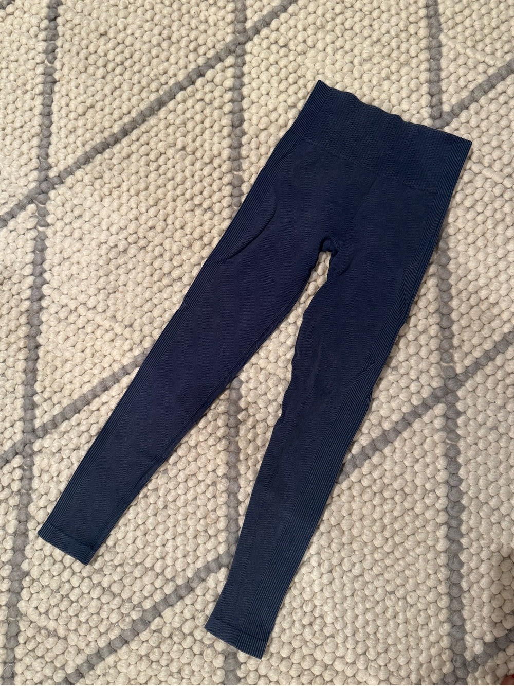 SPANX seamless Navy Ribbed Leggings